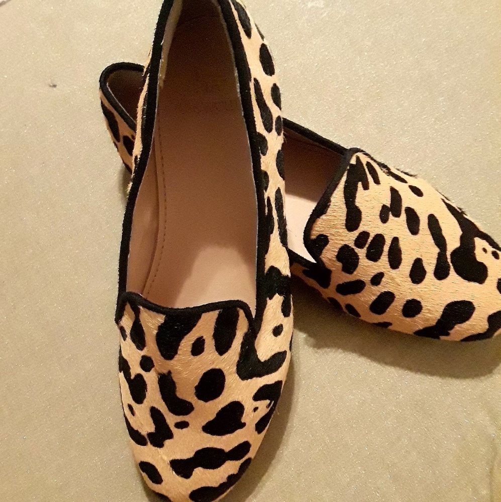 Crewcuts by J Crew Girls Leopard Calf Hair Loafers